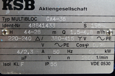 KSB Multibloc CA4-36 Blockkreiselpumpe für industrielle Anwendungen Pumpe