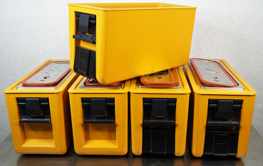 Restposten: 5x Rieber Thermoport Getränkebehälter 12 L aus Kunststoff, unbeheizt, mit Auslasshahn. Ohne Deckel, leichte Beschädigungen.