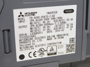 Mitsubishi A 800 FR-A840-00470-2-60 Frequenzumrichter Inverter