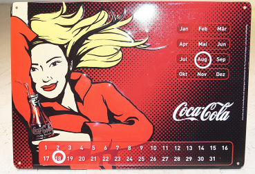 Coca Cola Blechschild Kalender Reklame Werbung NEU OVP