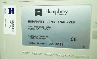 Zeiss Humphrey HLA 350 Scheitelbrechwertmesser Messgerät Augenoptik Augenheilkunde Lensmeter