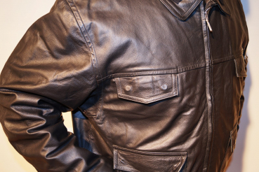 Original Polizei Lederjacke Lederblouson Motorradjacke Herrenjacke schwarz Biker Jacke Leder Blouson