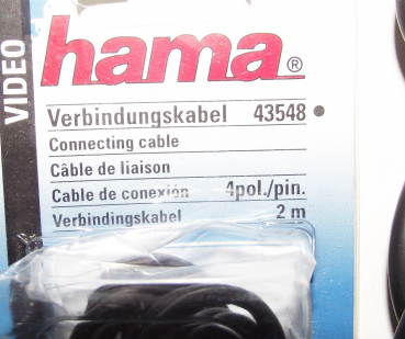 11x HAMA 43548 VIDEO VERBINDUNGSKABEL UNIVERSELL S-VHS KABEL JE 2 METER MIDI 4-POLIG NEU OVP A1493