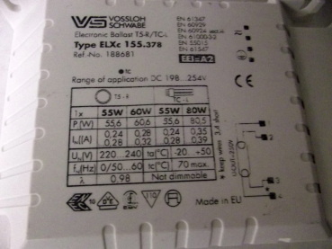 1x VS VOSSLOH SCHWABE EINBAULICHT ORIENTIERUNGSLICHT NACHTLICHT ELXC 155 NOTLICHT DOWNLIGHT A1863