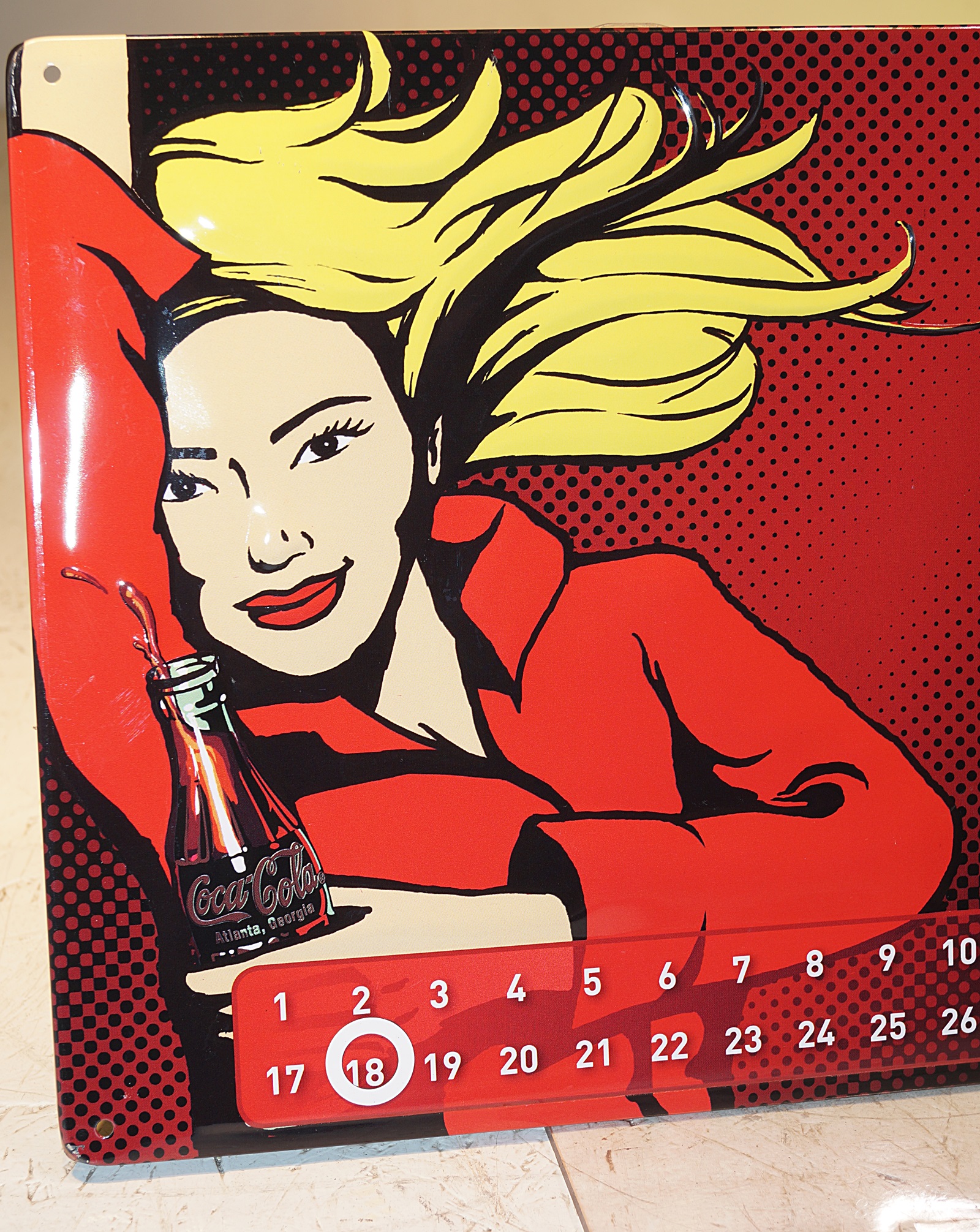Coca Cola Blechschild Kalender Reklame Werbung NEU OVP - Konkurse Zerbst