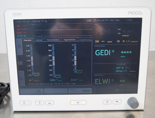 Pulsion PiCCO 2 Patientenmonitor  hämodynamisches Monitoring