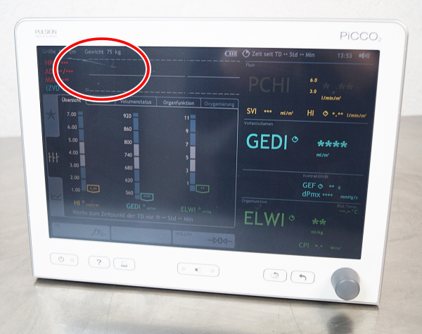 Pulsion PiCCO 2 Patientenmonitor  hämodynamisches Monitoring