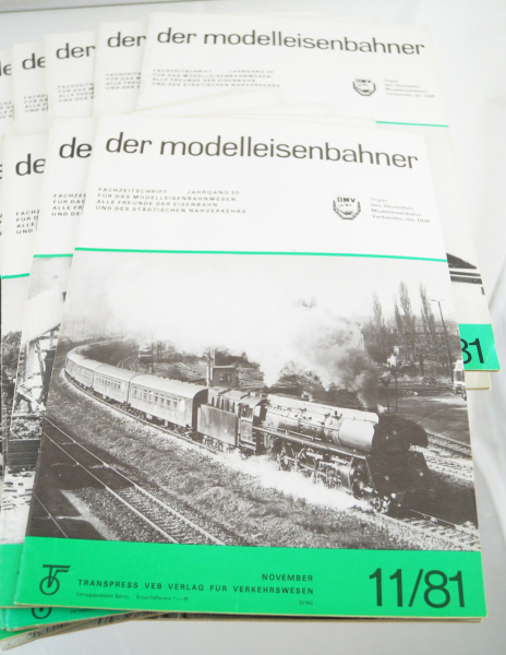 12x Transpress VEB Fachzeitschrift der Modelleisenbahner Jahrgang 1981 komplett