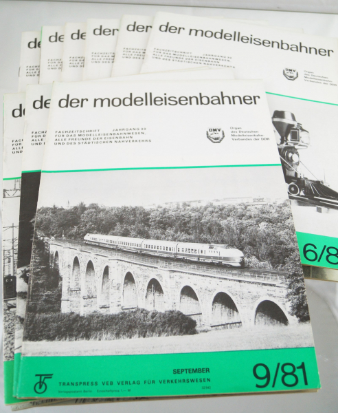 12x Transpress VEB Fachzeitschrift der Modelleisenbahner Jahrgang 1981 komplett