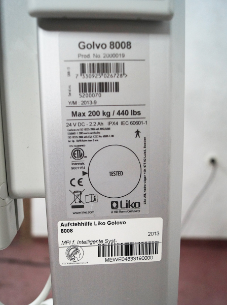 Liko Golvo 8008 Low Base – Mobiler Patientenlifter mit niedriger Fahrbasis