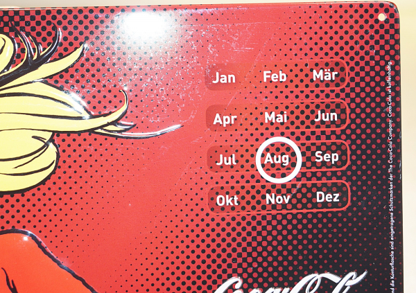 Coca Cola Blechschild Kalender Reklame Werbung NEU OVP