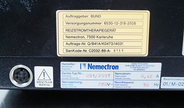 Nemectron Edit EDT Elektrotherapie Gerät Physio Reizstrom