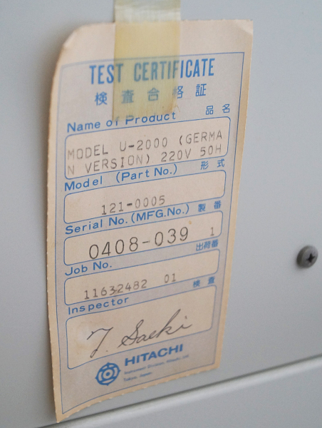 HITACHI U-2000 Spektralphotometer Spectrophotometer