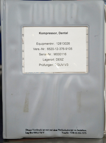 Dürr Dental 5211 01 Kompressor Duo + Trockenluftpatrone 1640 01