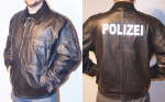 Original Polizei Lederjacke Lederblouson Motorradjacke Herrenjacke schwarz Biker Jacke Leder Blouson